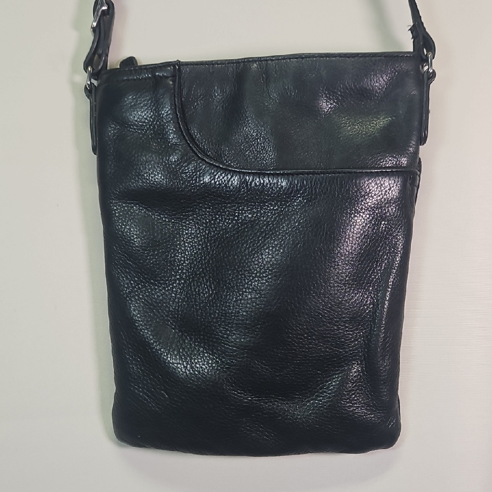 Margot Navy Leather Crossbody Bag